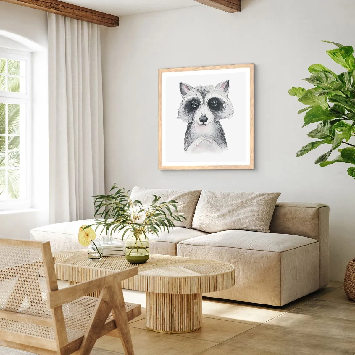 Pôster com moldura de carvalho claro - Um momento de emoção - 30x30 cm