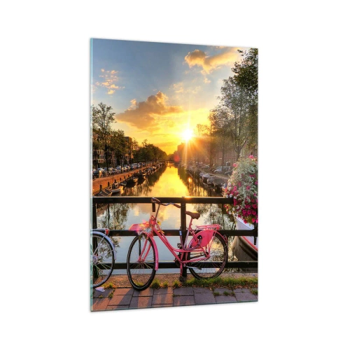 Quadro em vidro - Manhã de primavera em Amsterdã - 70x100 cm