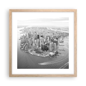 Pôster com moldura de carvalho claro - Como não amar? - 40x40 cm