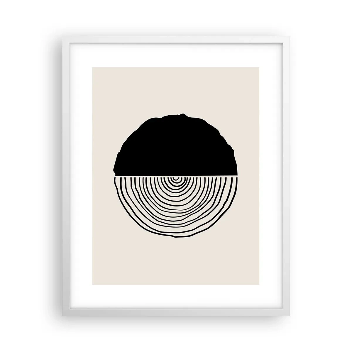 Pôster em moldura branca - Meio a meio - 40x50 cm