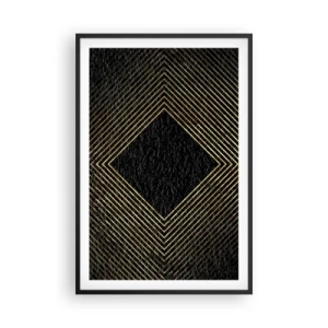 Pôster com moldura preta - Geometria em estilo glamoroso - 61x91 cm