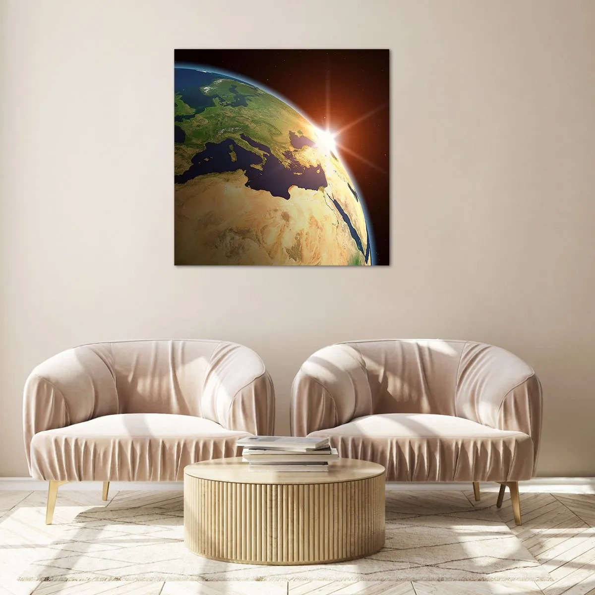 Quadro em vidro - Nascer do Sol - 40x40 cm