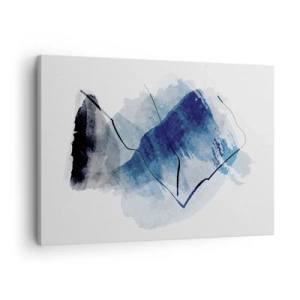 Quadro em tela - Formas abstratas em tons de azul com linhas delicadas - 70x50cm - Iceberg - Decoração de parede moderna para a sala de estar e quarto ARTTOR