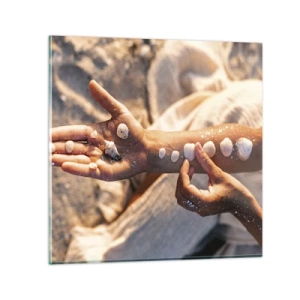 Quadro em vidro - Beleza na ponta dos dedos - 30x30 cm