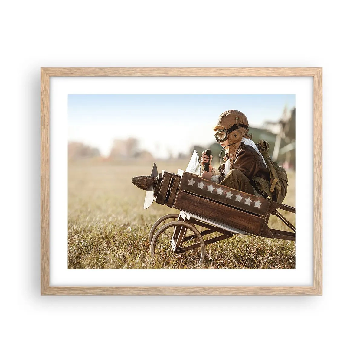 Pôster com moldura de carvalho claro - O início rumo a um sonho - 50x40 cm