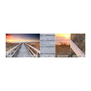 Amostra de papel de parede autocolante Deluxe Sticker - O espaço das alturas - Paisagem, Mar, Praia - 100x30 cm