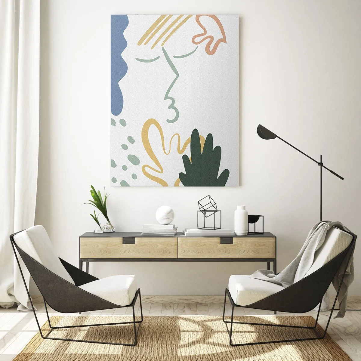 Quadro em vidro - Beijo de flores - 50x70 cm