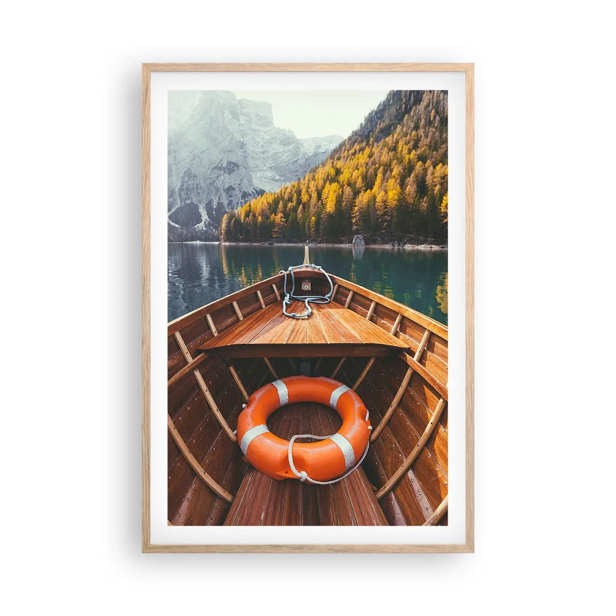 Pôster com moldura de carvalho claro - Excursão na montanha - 61x91 cm