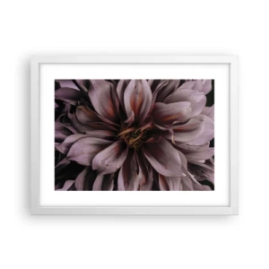 Pôster em moldura branca - Coração de flor - 40x30 cm