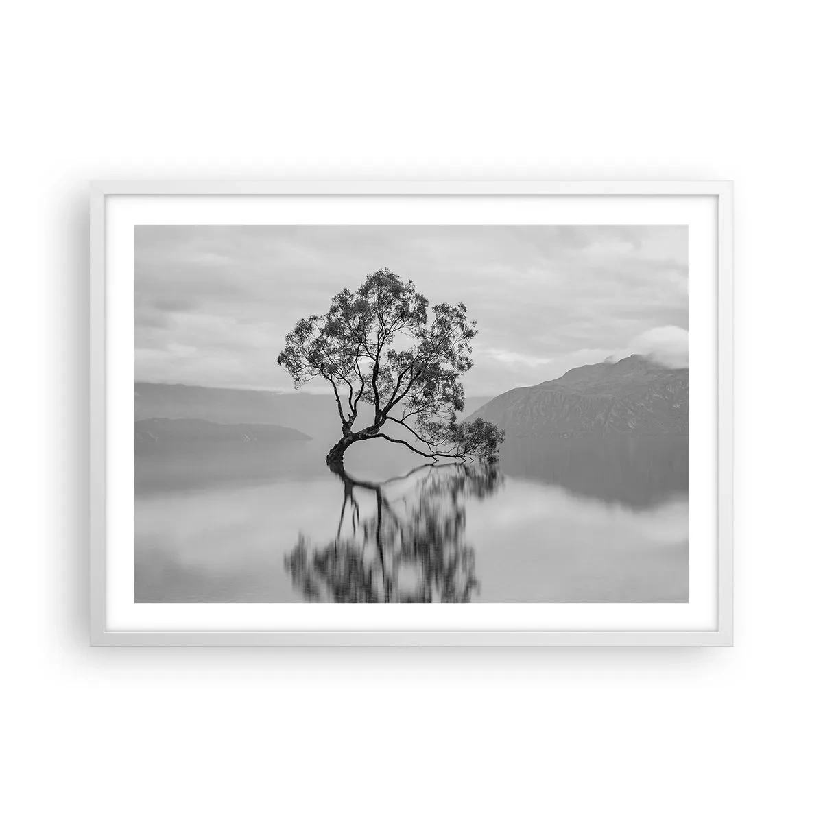 Pôster em moldura branca - Existe um país assim - 70x50 cm