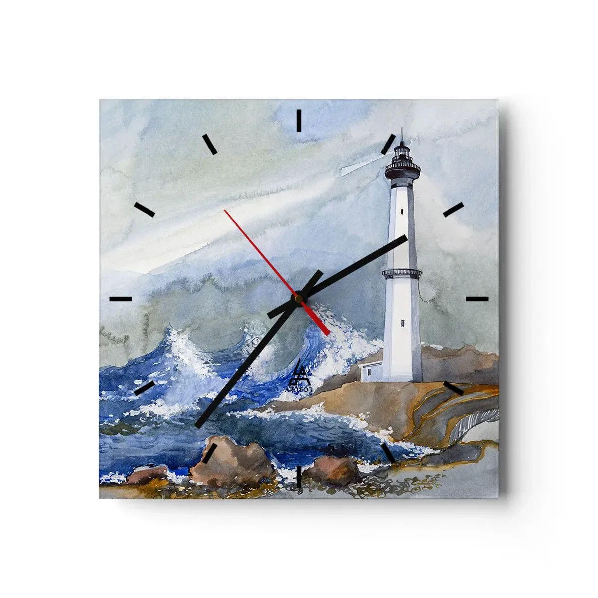 Relógio de parede - Relógio em vidro - Contra as trevas e a tempestade - 30x30 cm