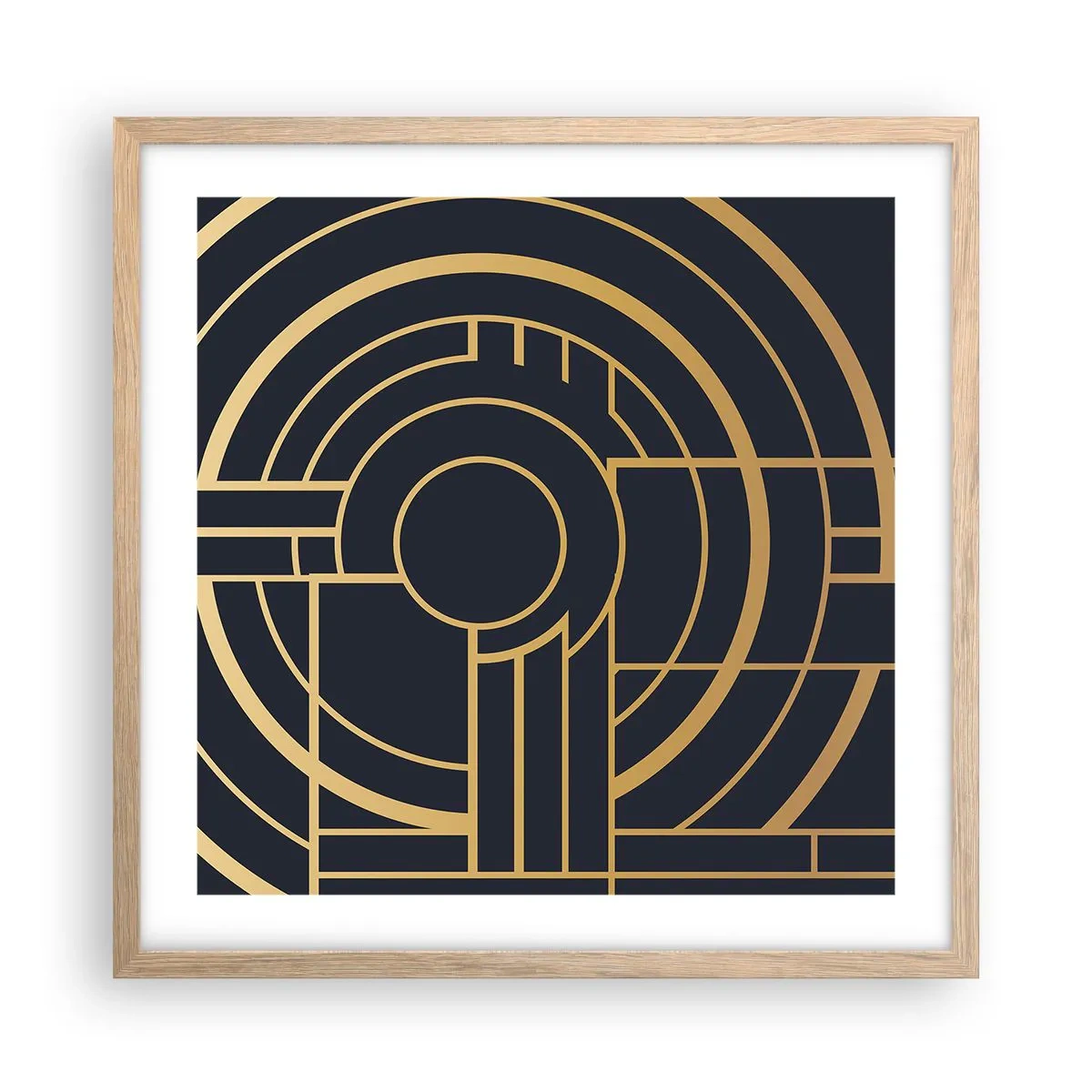 Pôster com moldura de carvalho claro - Rotação das coisas - 50x50 cm