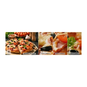 Amostra de papel de parede Premium Sand - Direto do forno - Gastronomia, pizza, Tomate - 100x30 cm