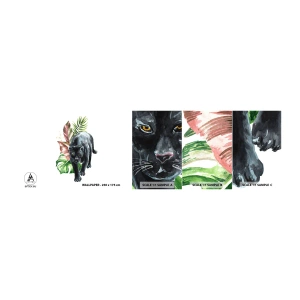 Amostra de Papel de Parede Standard Eco - Coração selvagem - Pantera negra, Animais, Natureza - 100x30 cm