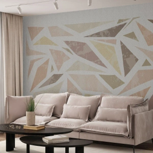 Papel de Parede Autocolante Deluxe Sticker - Composição de vitral - Minimalismo, Pastel, Boho - 250x175 cm