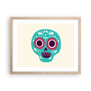 Pôster com moldura de carvalho claro - Vida – diversão até a morte - 50x40 cm