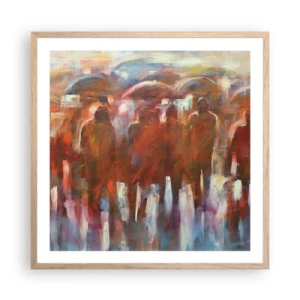 Pôster com moldura de carvalho claro - Iguais na chuva e no nevoeiro - 60x60 cm
