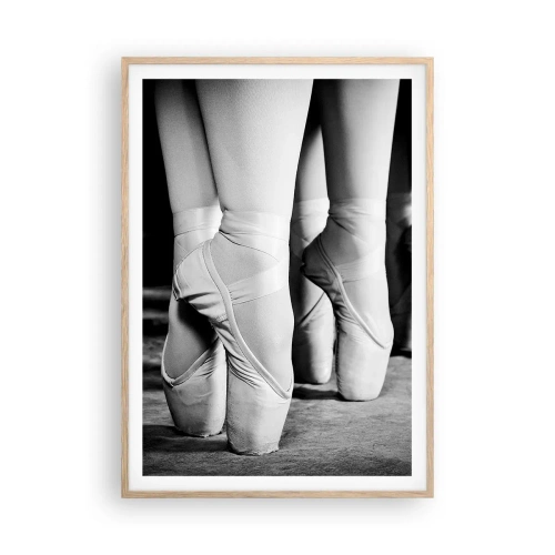 Pôster com moldura de carvalho claro - Juntos, com leveza - 70x100 cm