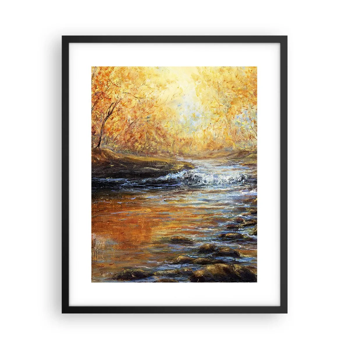 Pôster com moldura preta - Riacho Dourado - 40x50 cm