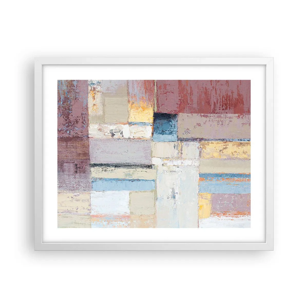 Pôster em moldura branca - A paz da geometria - 50x40 cm