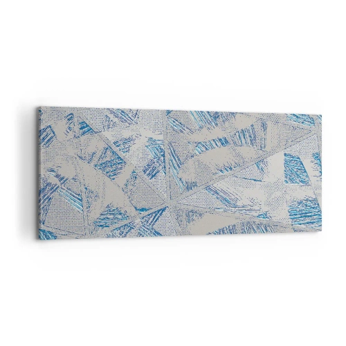 Quadro em tela - Em um labirinto azul e cinza - 100x40 cm
