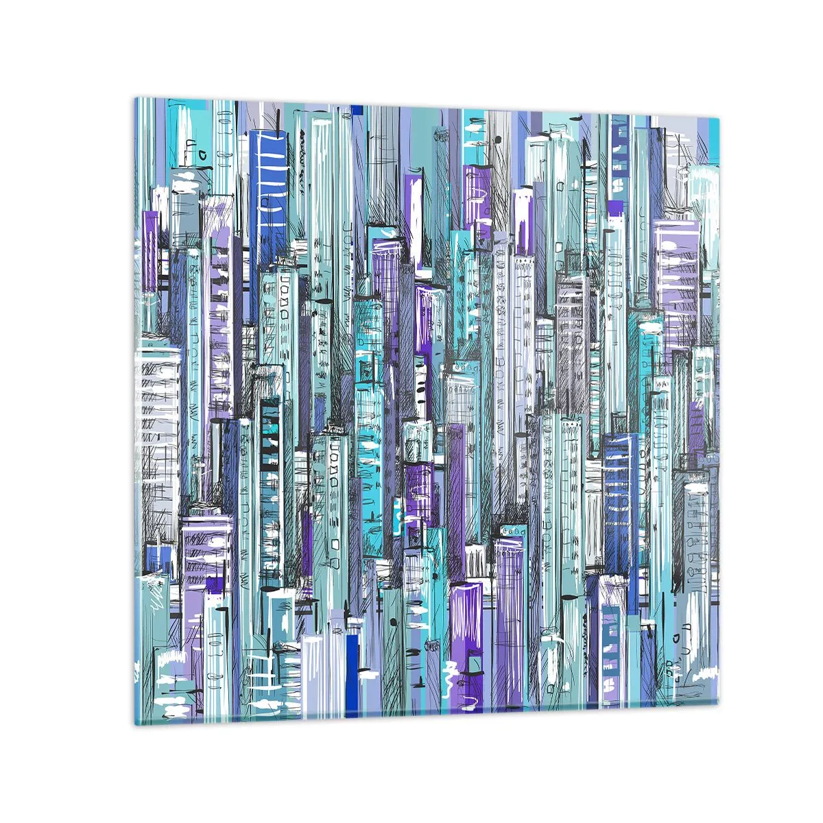 Quadro em vidro - Azul do céu - 30x30 cm