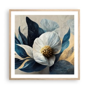 Pôster com moldura de carvalho claro - Tem um coração de ouro - 60x60 cm