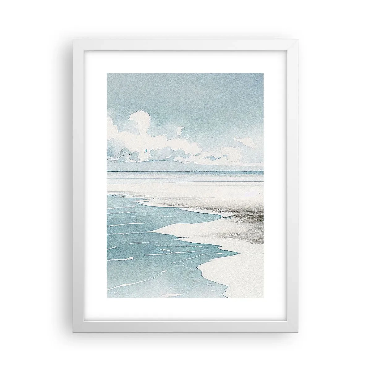 Pôster em moldura branca - Maré suave - 30x40 cm