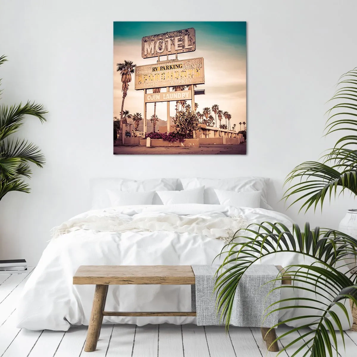 Quadro em tela - O tempo parou aqui - 40x40 cm