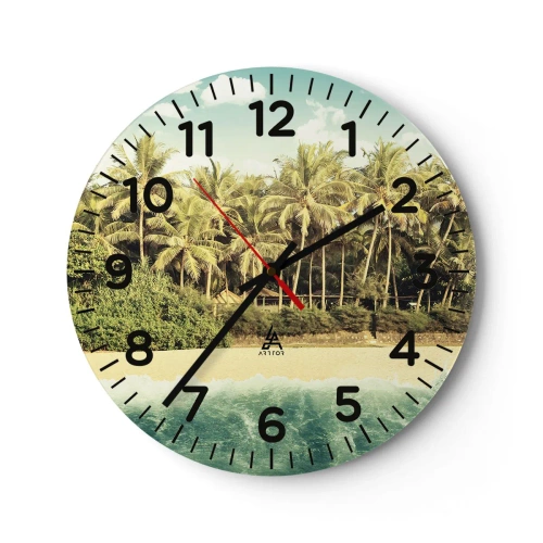 Relógio de parede - Relógio em vidro - Ou talvez aqui? - 30x30 cm