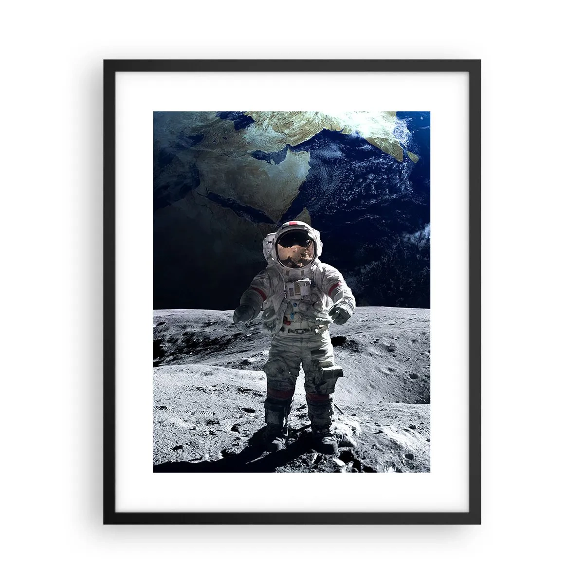 Pôster com moldura preta - Saudações da Lua - 40x50 cm