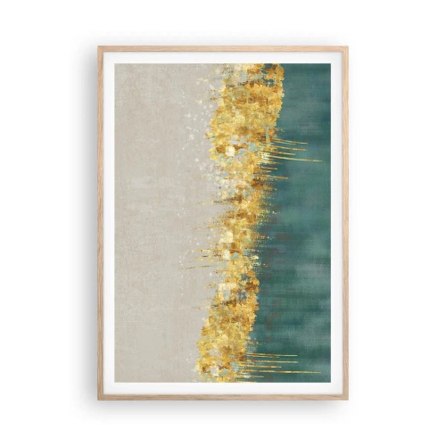 Pôster com moldura de carvalho claro - A fronteira dourada - 70x100 cm