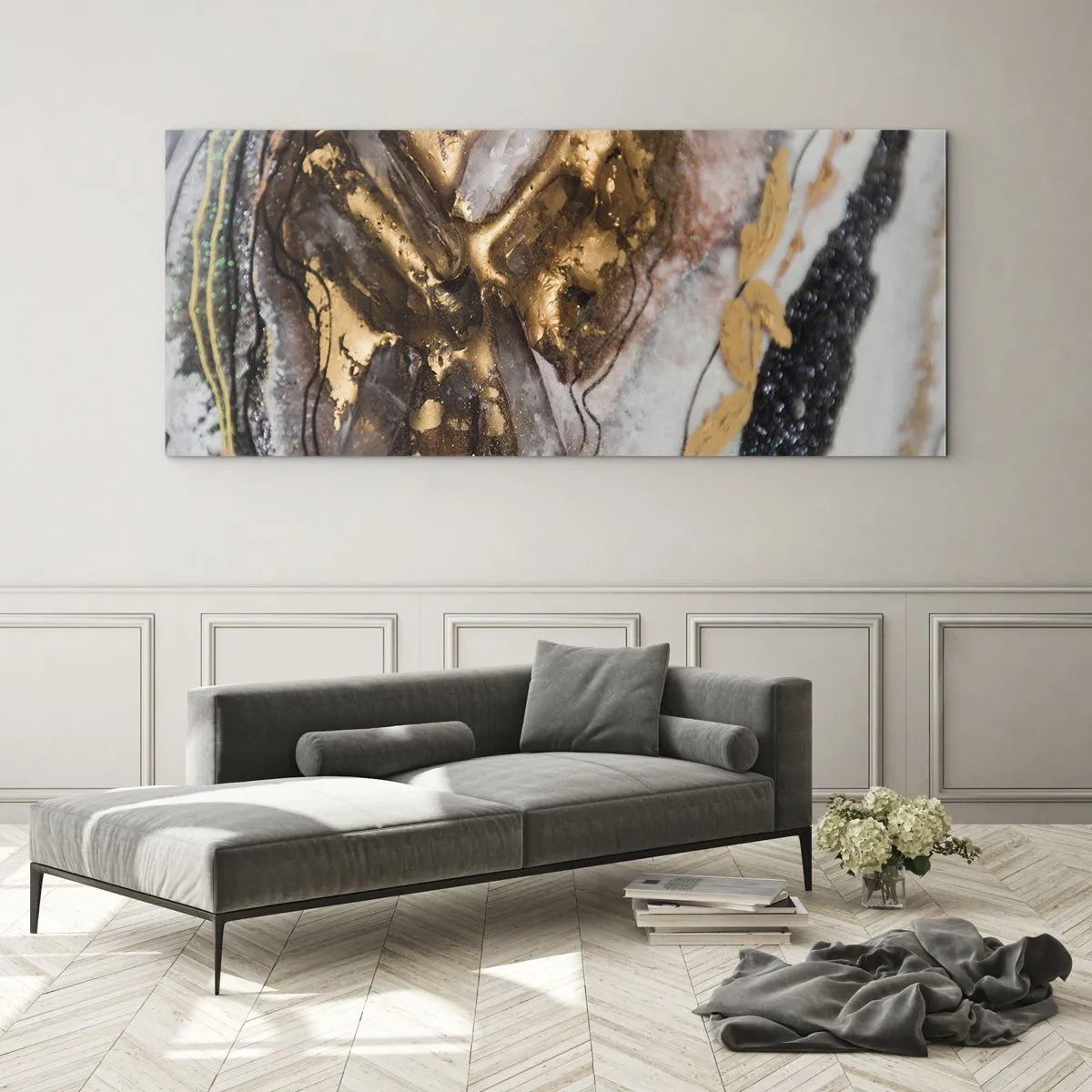 Quadro em vidro - O elemento terra - 100x40 cm