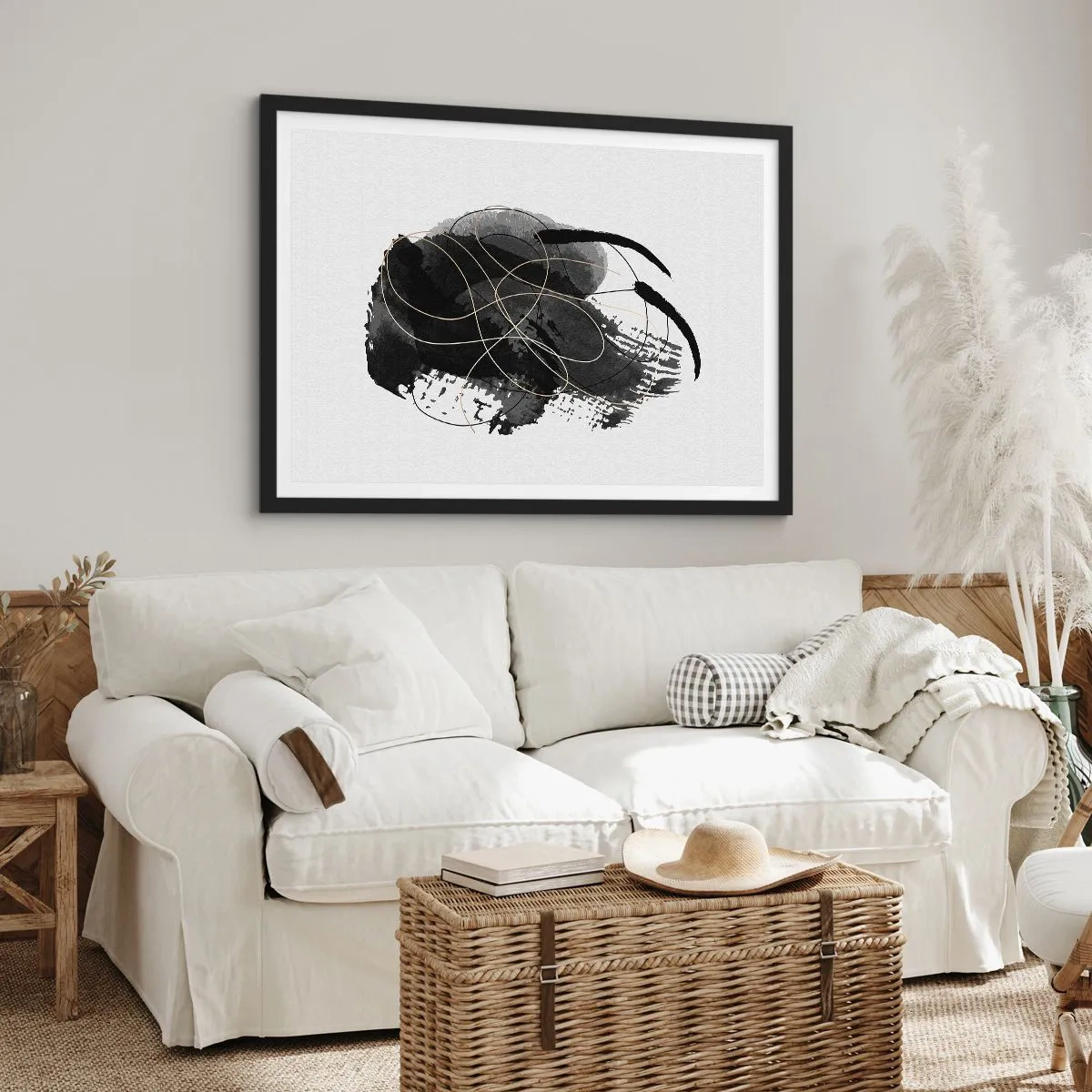 Pôster com moldura preta - Emergido do preto - 91x61 cm