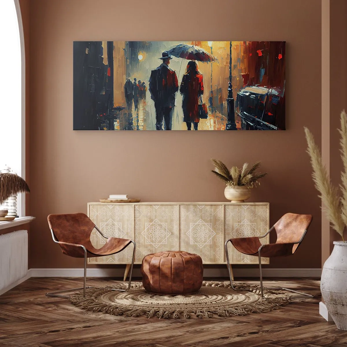 Quadro em tela - História de amor urbano - 100x40 cm