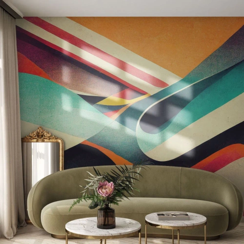 Papel de Parede Premium Sand - Composição intensa - Abstração, Pedaço, Linhas - 250x175 cm