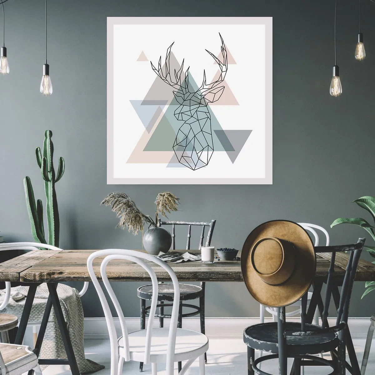 Pôster - Numa floresta geométrica - 60x60 cm