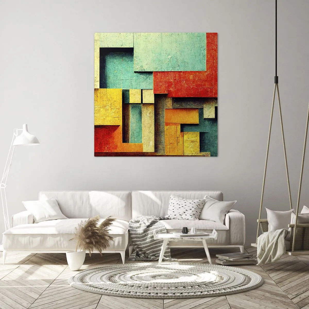 Quadro em tela - Festival de ângulos vivos - 50x50 cm