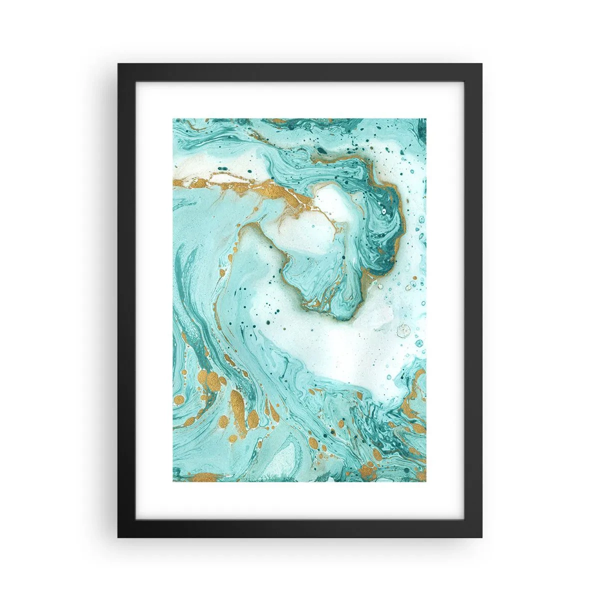 Pôster com moldura preta - Sob a grande onda do período Edo - 30x40 cm