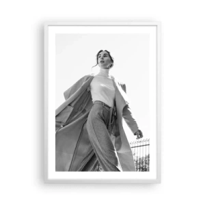 Pôster em moldura branca - Vens comigo? - 50x70 cm