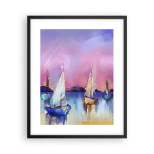Pôster com moldura preta - Direção: águas largas - 40x50 cm