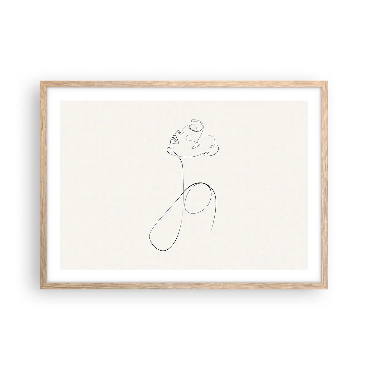 Pôster com moldura de carvalho claro - Enrolada em sonhos - 70x50 cm
