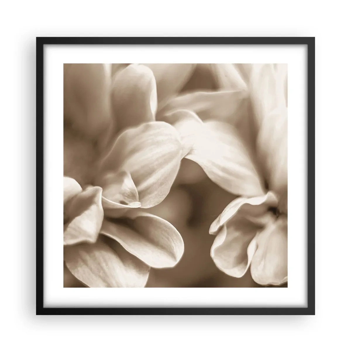 Pôster com moldura preta - Gentil como um sorriso - 50x50 cm