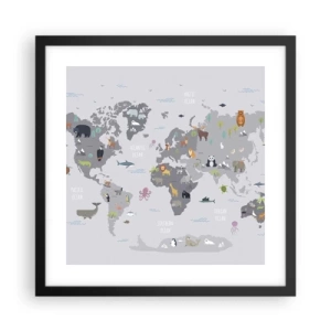 Pôster com moldura preta - Diga-me de onde é... - 40x40 cm