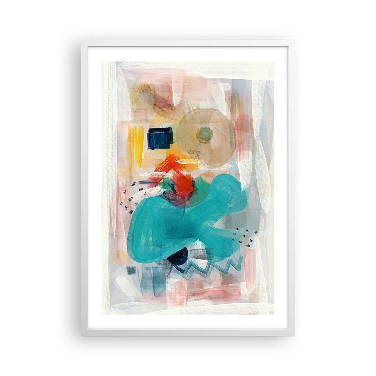 Pôster em moldura branca - Jogo colorido - 50x70 cm