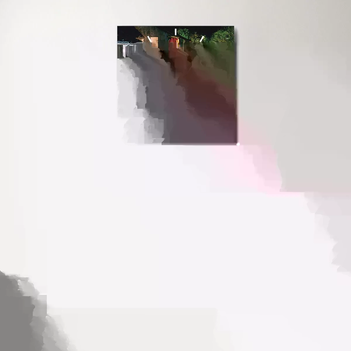 Relógio de parede - Relógio em vidro - Uma noite em uma rua chinesa - 30x30 cm