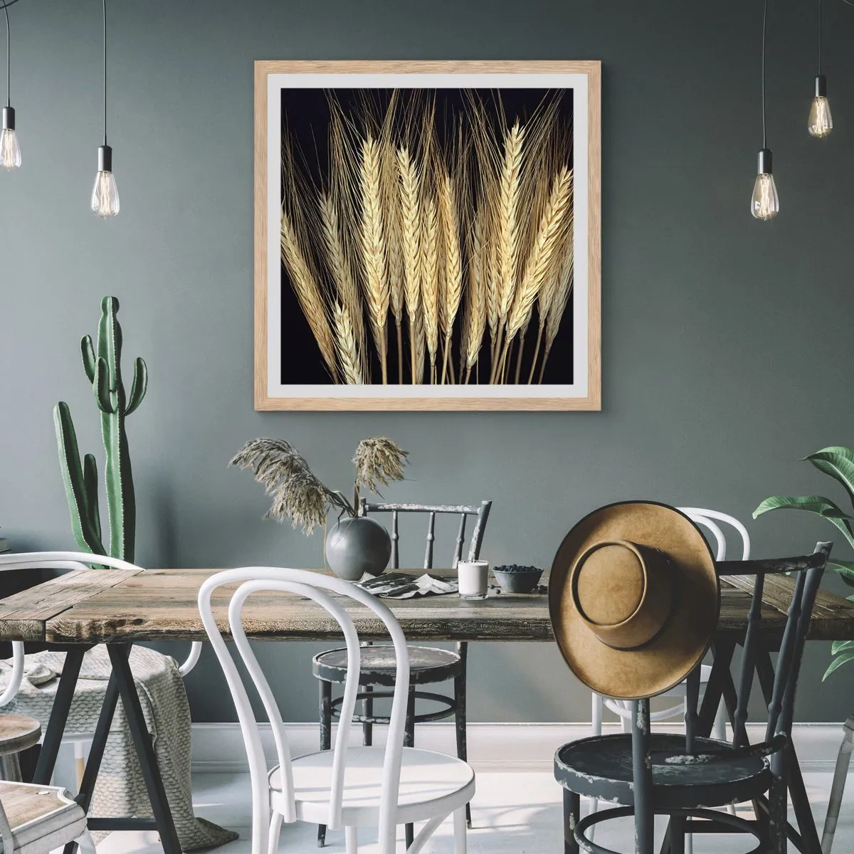 Pôster com moldura de carvalho claro - Magia rústica - 40x40 cm