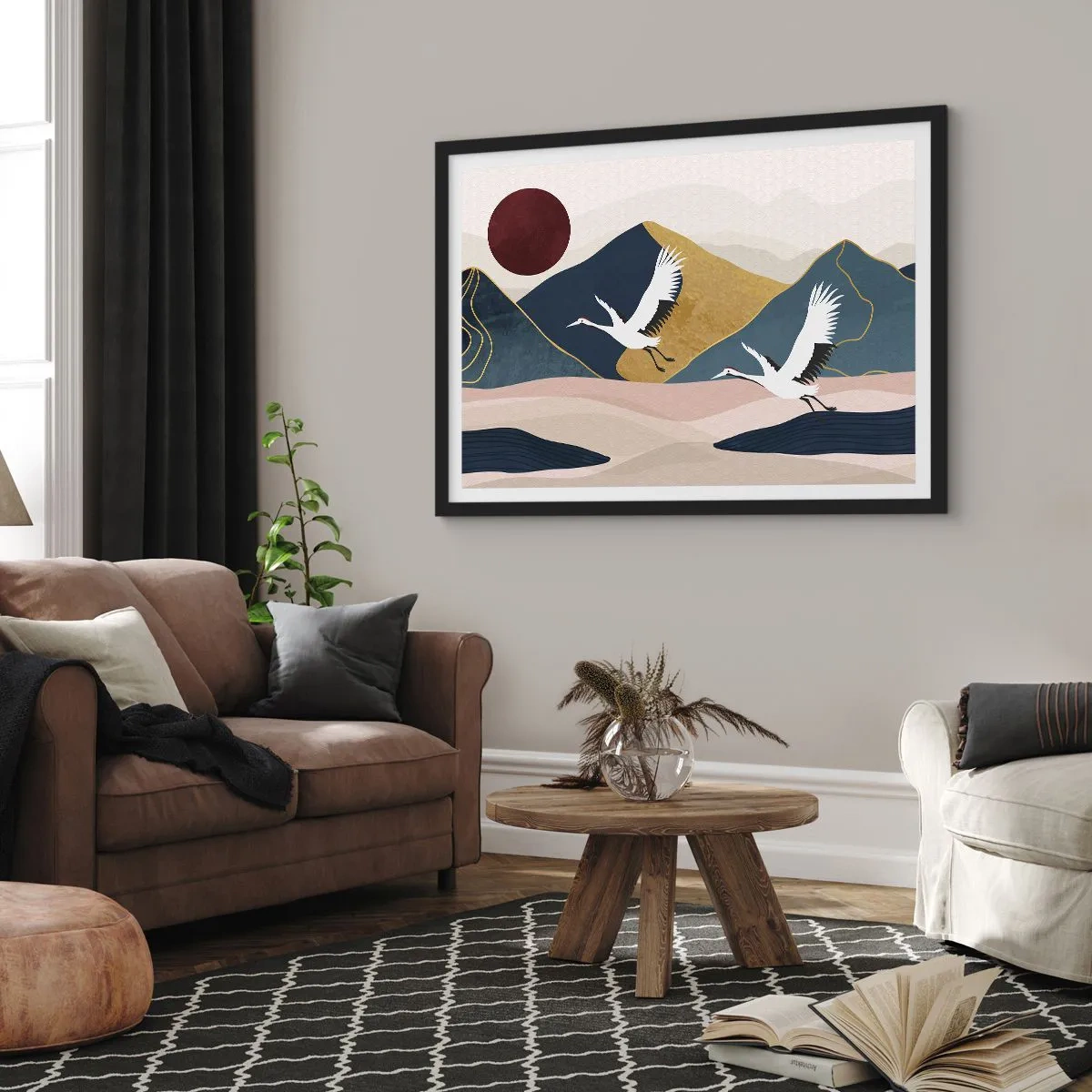 Pôster com moldura preta - E o dia acaba novamente - 91x61 cm