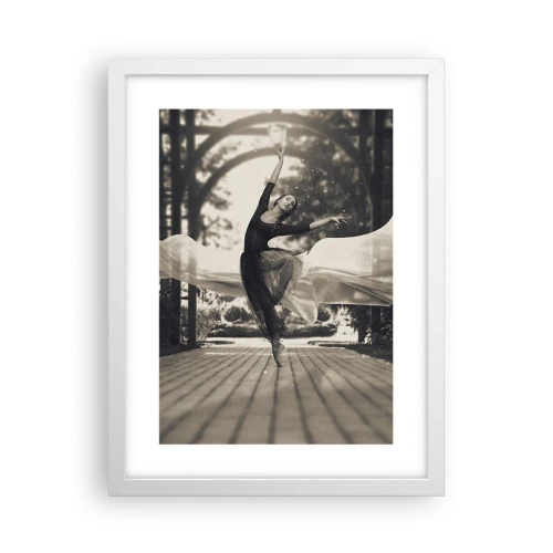 Pôster em moldura branca - A dança do espírito do jardim - 30x40 cm