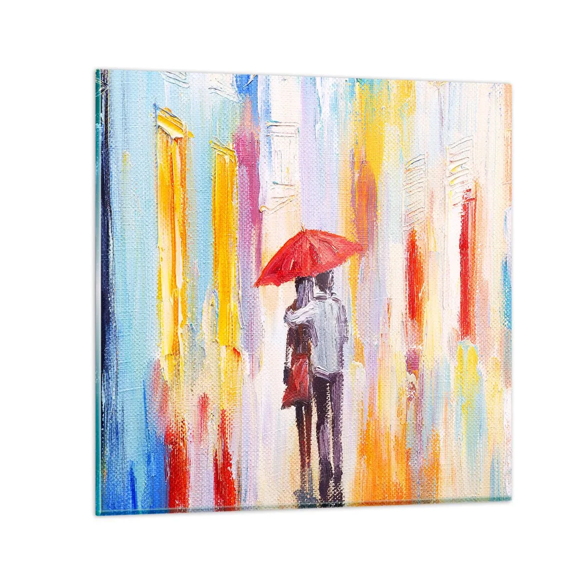 Quadro em vidro - Que continue a chover - 70x70 cm